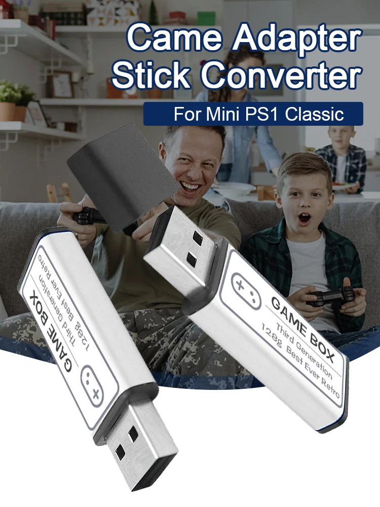 128GB USB Flash Drive Game Box with USB HUB Cable for Mini PS1 Console Stick Built-in 15000 PS Classic Games