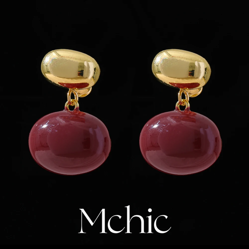 Серьги-подвески Mchic бордовые из меди