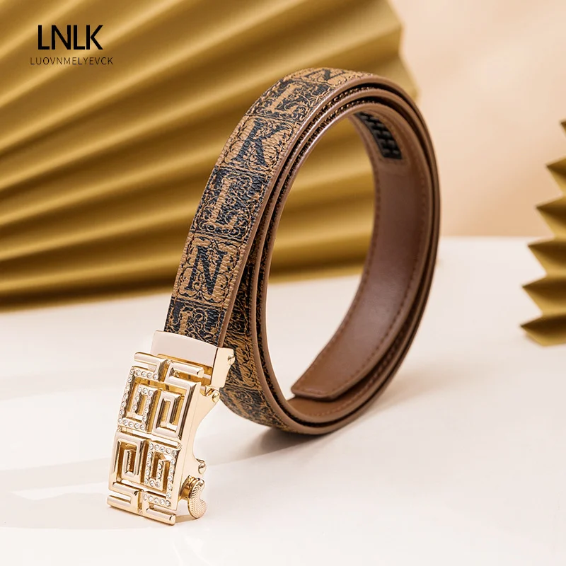 

Genuine luxyry real brand Net red same ins style women's First layer cow Light luxury leather belt for women