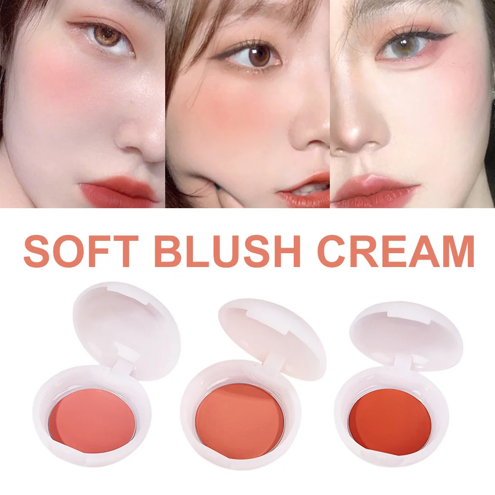 

Blush Cream Cheek Contour Blusher Long Lasting Natural Color Bronzer Cream Brighten Skin Tone Blush Cream Plate