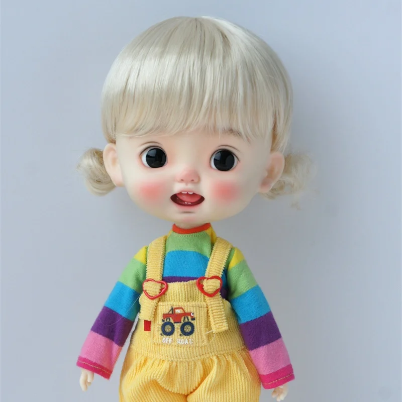 Фото JD400 1/6 1/4 1/3 YOSD MSD SD Blythes Pullip Двойной вьющийся мини-парик Pony BJD 6-7 дюймов 7-8 дюймов 8-9 дюймов 9-10 дюймов 10-11 дюймов Синтетические волосы из мохера BJD №5
