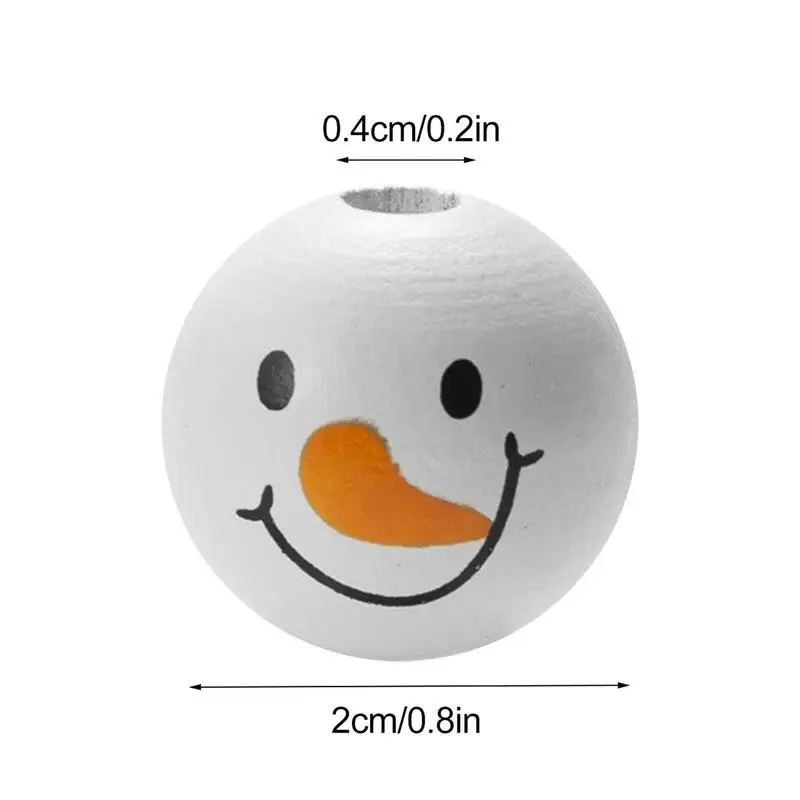 10/20/30 шт. деревянные бусины в виде головы снеговика