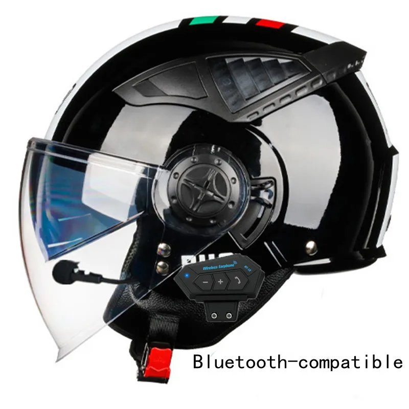 External Bluetooth, Bluetooth and Bluetooth can be directly linked Motorcycle Helmet Open Face Scooter Helmet enlarge