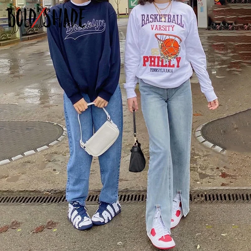 

Skater Style Friends Deinm Jeans Indie Grunge High Waist Solid Split Y2K Fashion Jeans for Teen Girls Casual Vintage