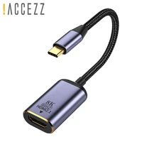 accezz mini dp to hdmi compatible adapter converter usb c hdmi compatible cable 8k60hz for pc tv projector for macbook air pro