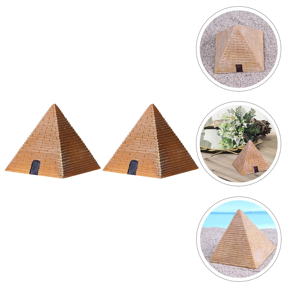 

Pyramid Statue Egyptian Decor Sculpture Pyramids Model Ornament Resin Feng Decoration Figurines Egypt Shui Miniature Figure