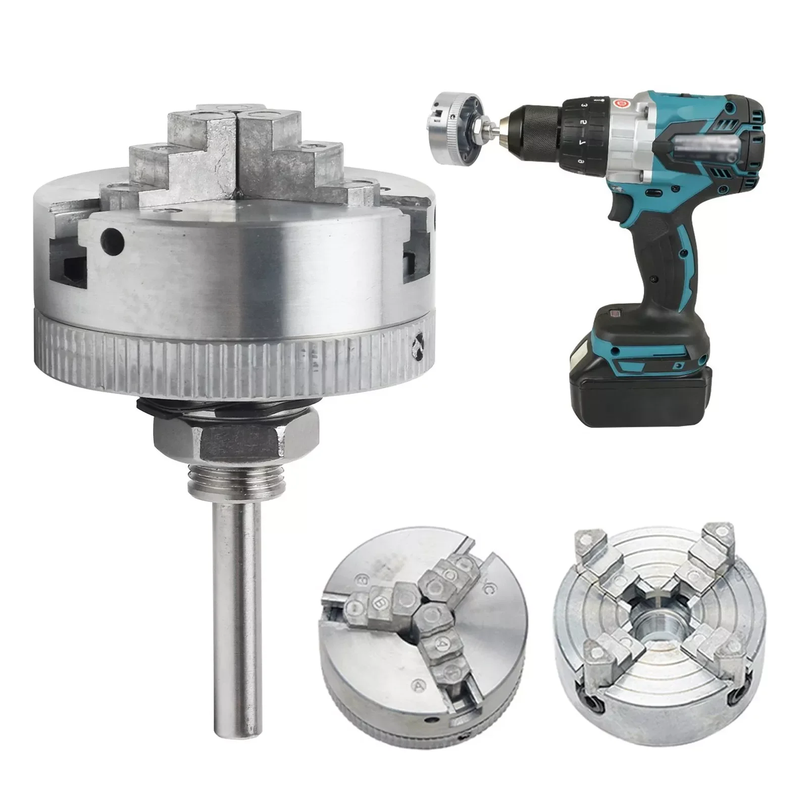 

High Carbon Steel Mini Drill Chuck Metal 3 Jaws Manual Lathe Chuck Clamp Jaw Manual Chuck Independent Turning Machine