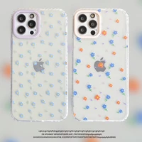 ins fashion flower clear soft silicone for girl phone cases for iphone 13 12 11 pro max xr xs max 8 x 7 se anti drop tpu cover