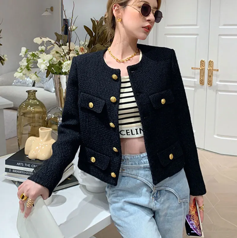 

New Fashion Fragrant Tweed Short Coat Women Short Blazer Jacket