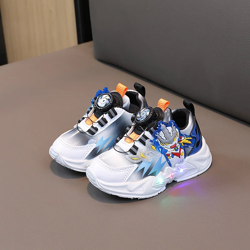 Детские Модные Повседневные Яркие кроссовки для девочек со светодиодной