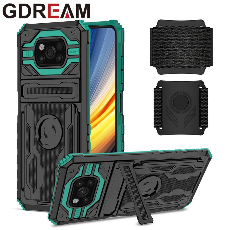 Shockproof Wristband Protective Cover For Xiaomi POCO X3 NFC X3 Pro Luxury Kickstand Strap Phone Case For POCO M3 M4Pro M3Pro 5G  - buy with discount