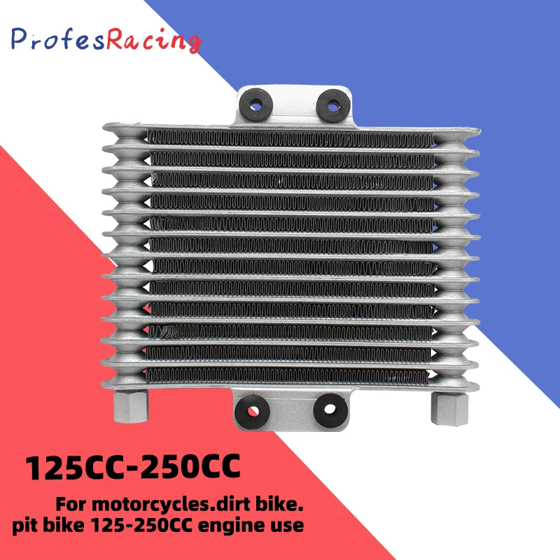 

Motorcycle Universal Engine Oil Cooler Radiator Aluminum 125ml Cooling Radiators Dirt Bike Pit Bike for 125CC-250CC