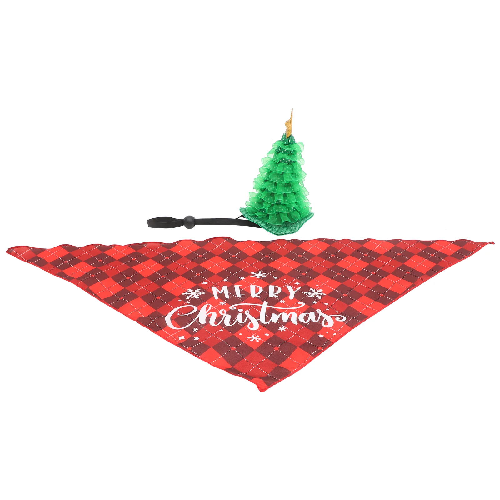 

1 Set of Decorative Pet Xams Cap Adjustable Pet Hat With Bandana Pet Christmas Party Pet Bandana And Cap