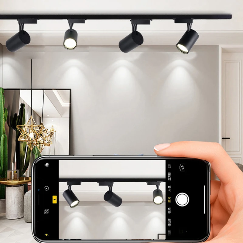 Track Light COB Spot Led 220V Track Lamp Rail Indoor Lighting Fixture Spotlight 12/20/30/40W Kitchen Home Bedroom
