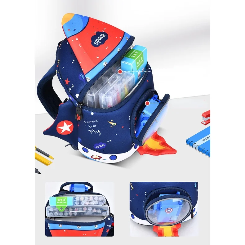 Popular Girl Cute Mushroom Rabbit Boy Space Rocket Cartoon Backpacks New Children Dinosaur Preschool Small Bags In Kindergarten