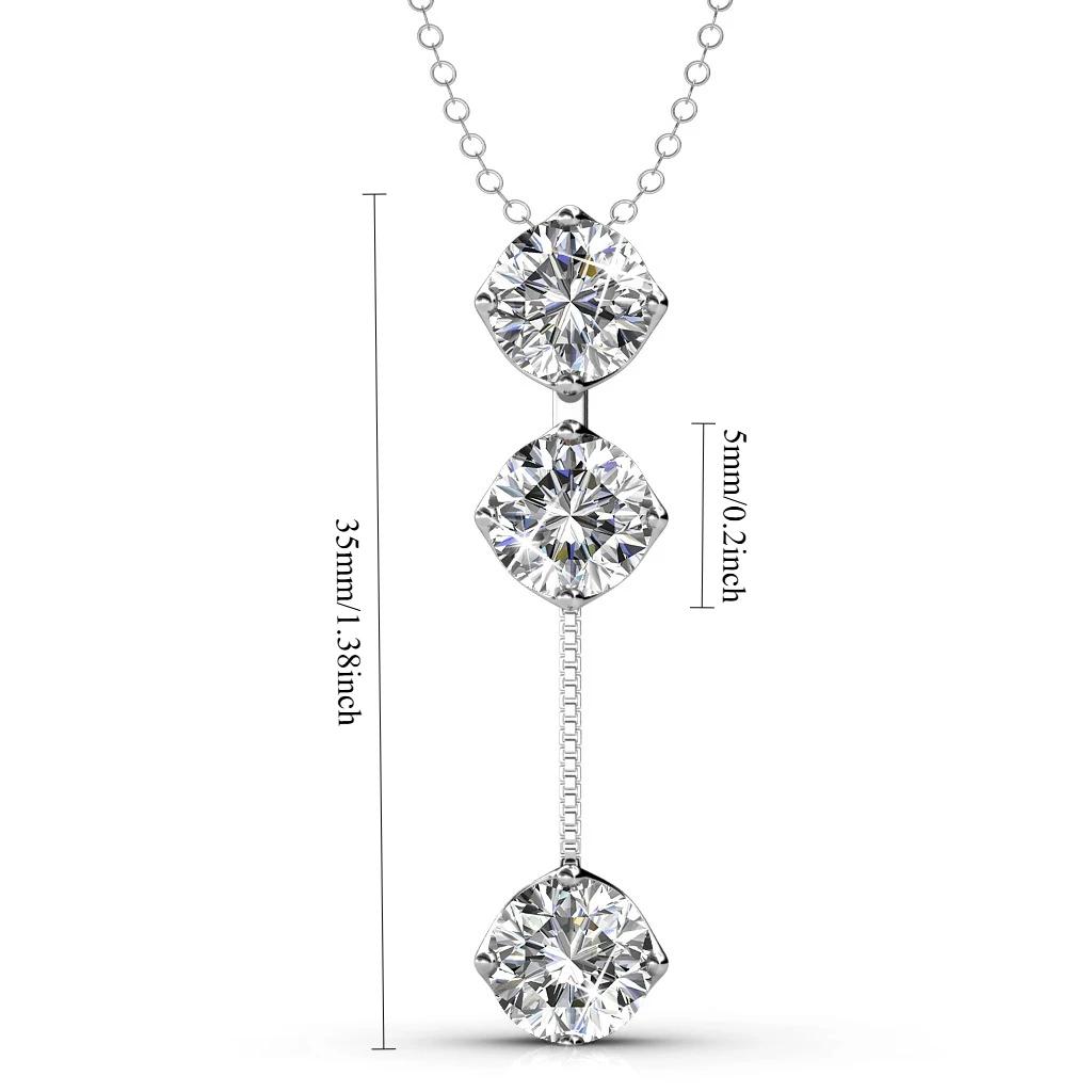 Фото Модное колье с тройным кристаллом, украшенное кристаллами Swarovski, с покрытием из медного розового золота, женские украшения, популярное №3