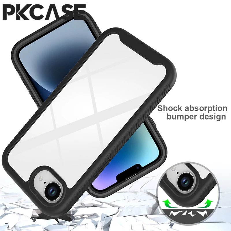 Фото PKCASE 3 в 1, прозрачный гибридный противоударный чехол для iPhone 17 Air 16 15 14 13 Mini 12 11 Pro Max Plus Cover №5