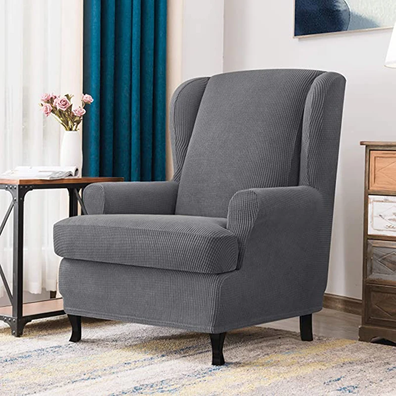 Slipcovers Wingback Armchair Covers With Ears Stretch 2 Piec