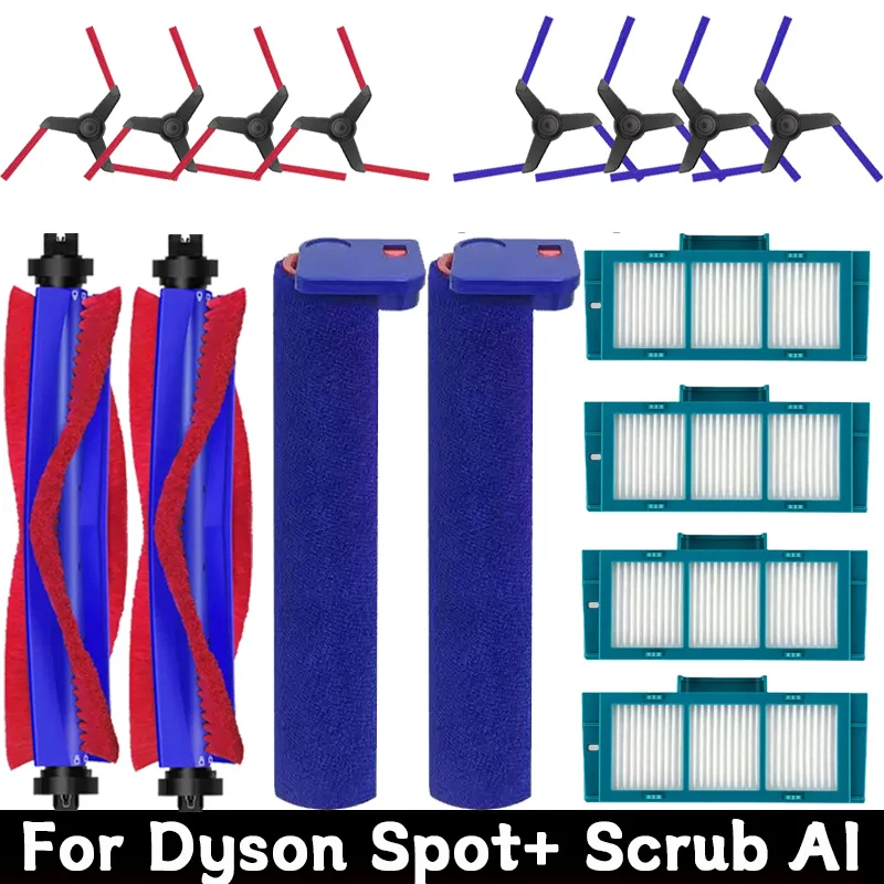 Фото Запчасти для робота-пылесоса Dyson Spot+Scrub Ai RB05AA: основная щетка, боковая щетка, HEPA-фильтр, салфетка для влажной уборки, аксессуары для резервуара для воды №1
