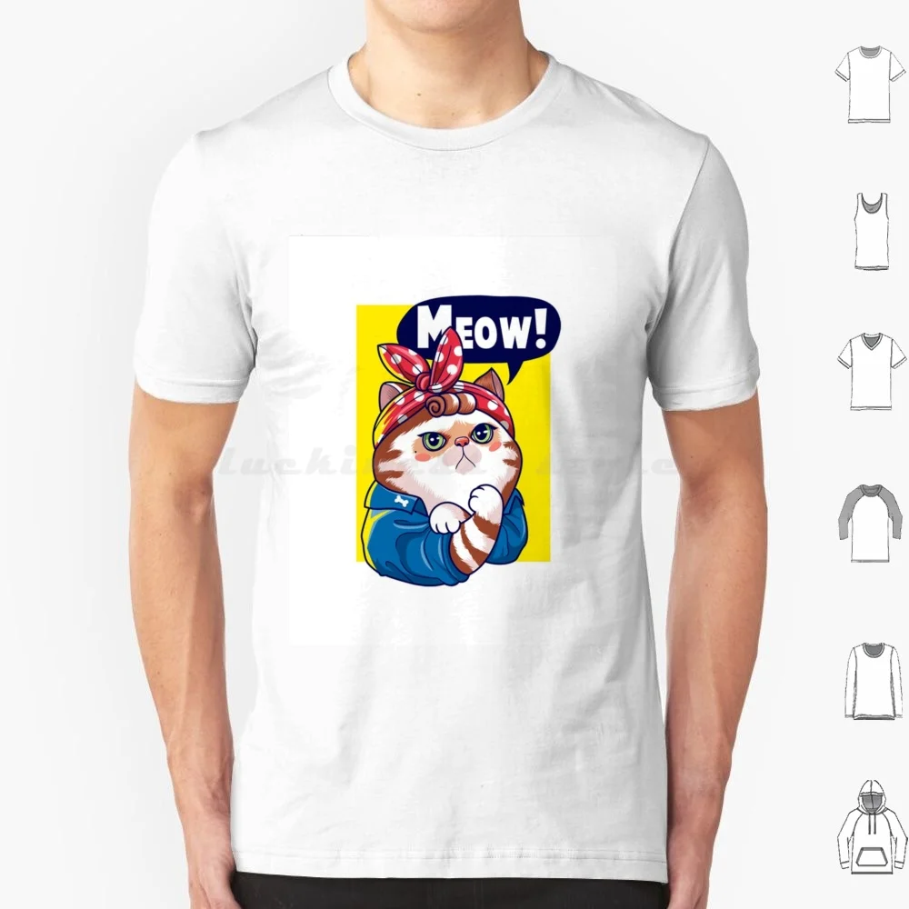 Футболка Meow Yes I Can 6xl хлопковая крутая футболка кошка милая забавная ферма мяу