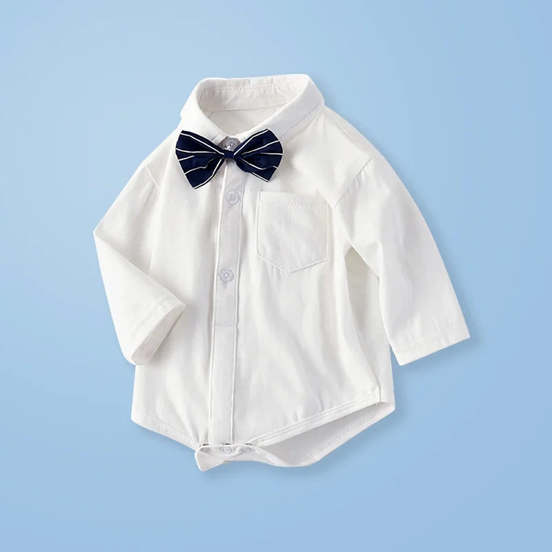 

Newborn baby jumpsuit 2022 spring and autumn triangle bag fart clothing boy baby romper long-sleeved romper