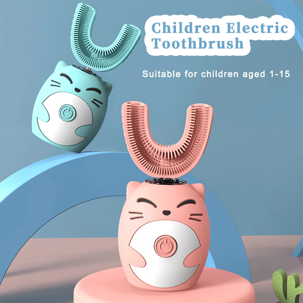 

Sonic Child Electric Toothbrush Silicone Children's 360 Degrees Automatic USB Rechargeable Smart Kids u shape