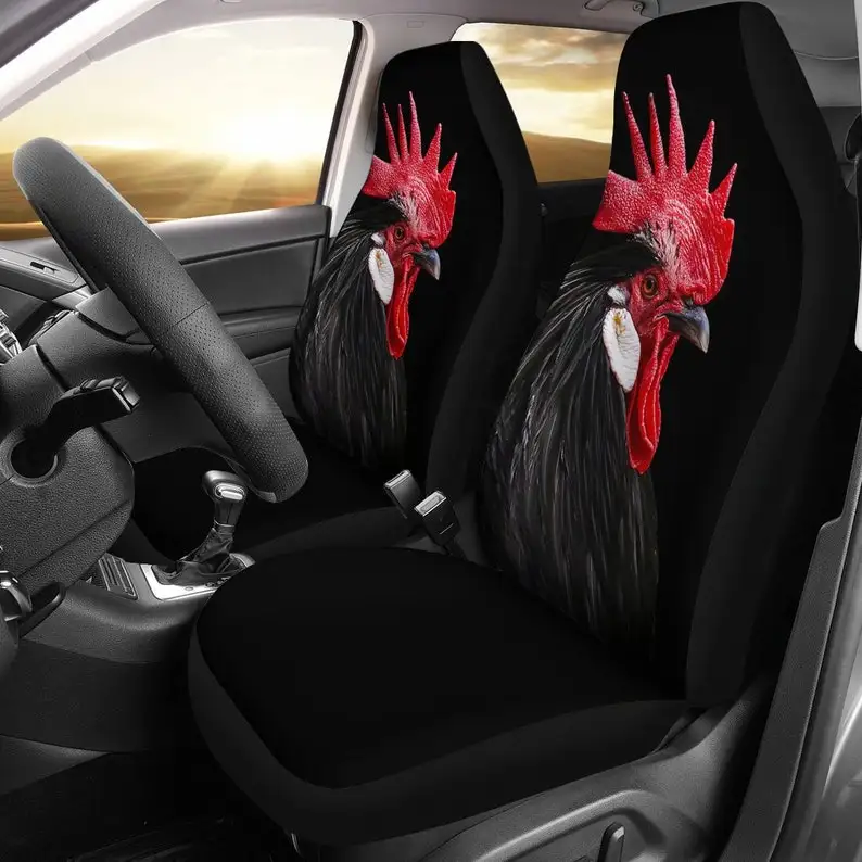 

Rooster Car Seat Covers (Set Of 2) Cock Hen Front Car and Suv Seat Covers Custom Seat Protector Car Accessory