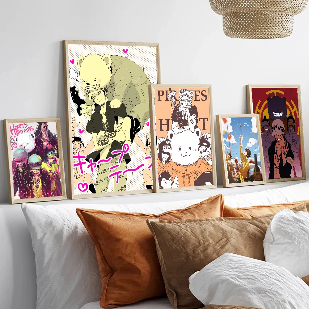 Trafalgar Law Heart Pirates аниме наклейки на стену Высококачественная цифровая печать