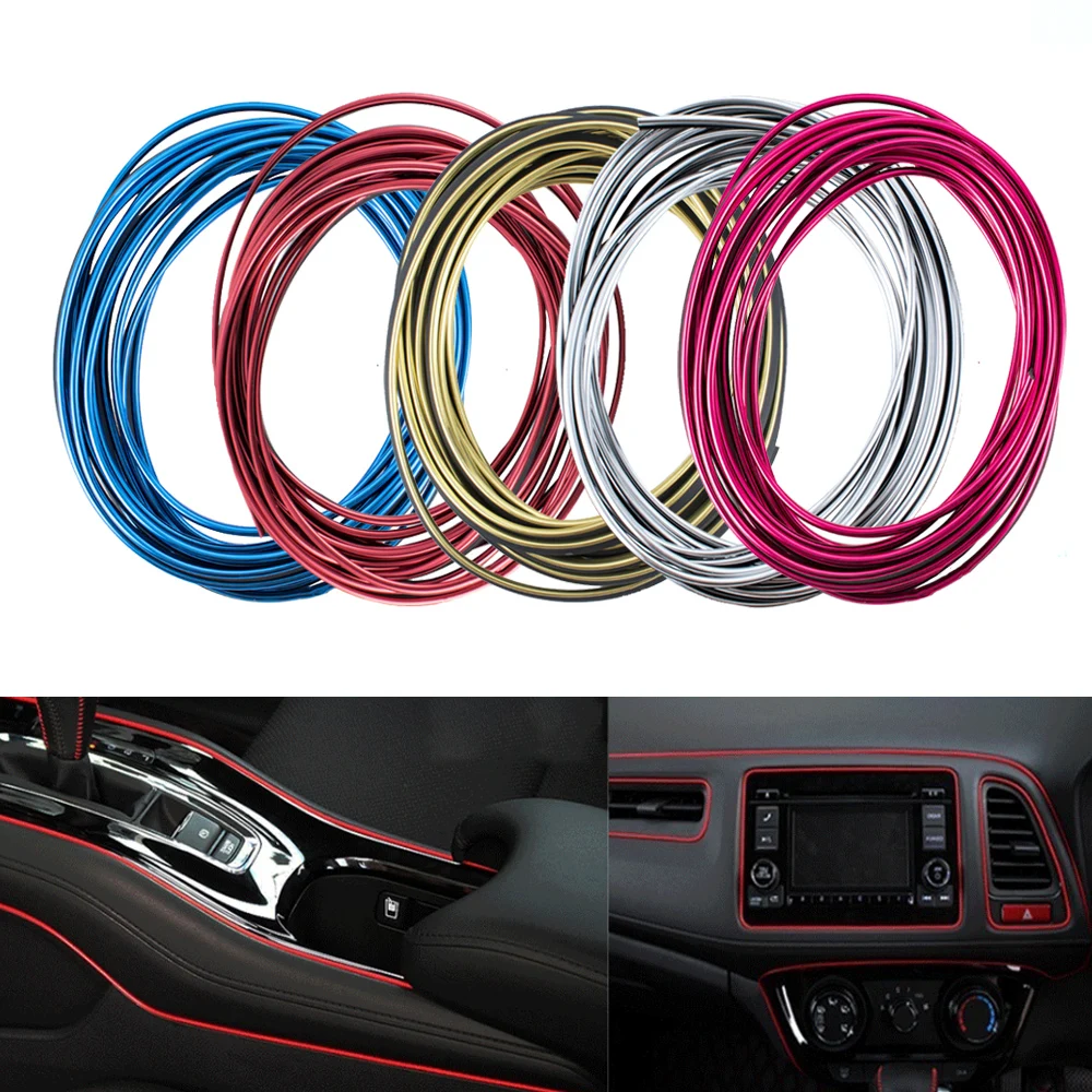 

1x Universal Car Moulding Decoration Flexible Strips 5M Interior Auto Mouldings Car Cover Trim Dashboard Door Edgein Car-styling