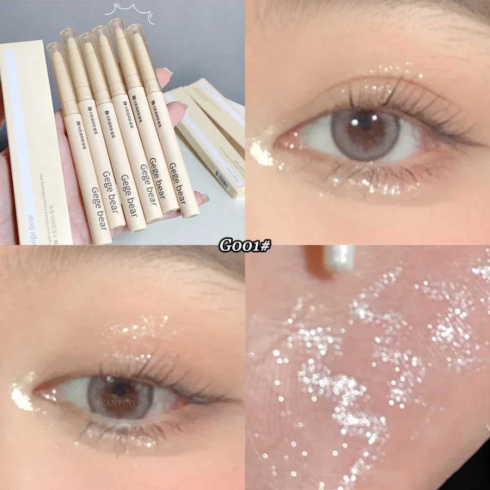 

Glitter Eyeshadow Liner Pencil Diamond Highlighter Waterproof Matte Pink Silkworm Champagne Gold Eyeliner Pens Women Eye Make Up