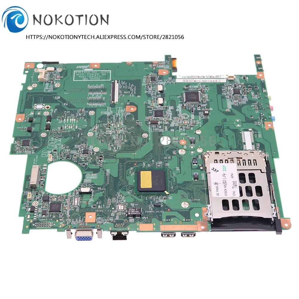 Материнская плата NOKOTION для ноутбука Acer Extensa 5630 5230 5320 5730 GL40 с HD GMA процессором MBECU01001