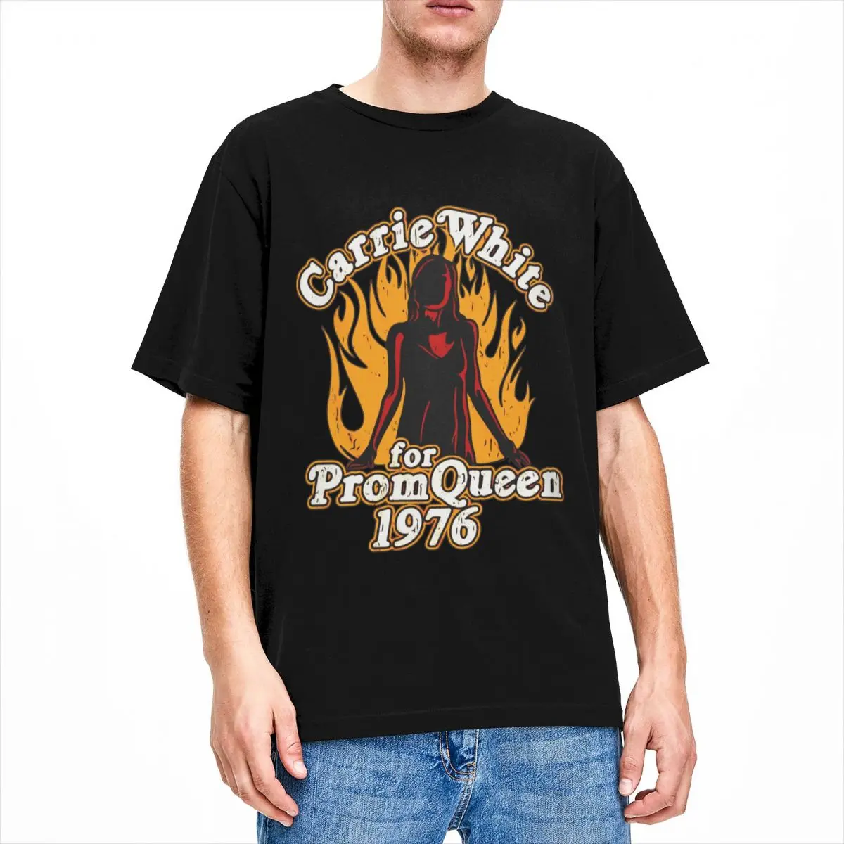 

Vintage Carrie Movie T-Shirts Men Women's Crewneck Pure Cotton Short Sleeve Tees Birthday Gift Clothes