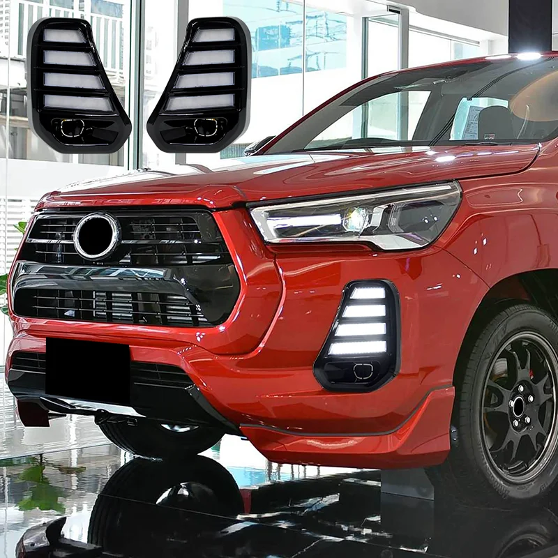Фото Подходит для Toyota Hilux Revo GR Sport 2020-2023: передний бампер, дневные ходовые огни, указатели поворота, аксессуары. №1