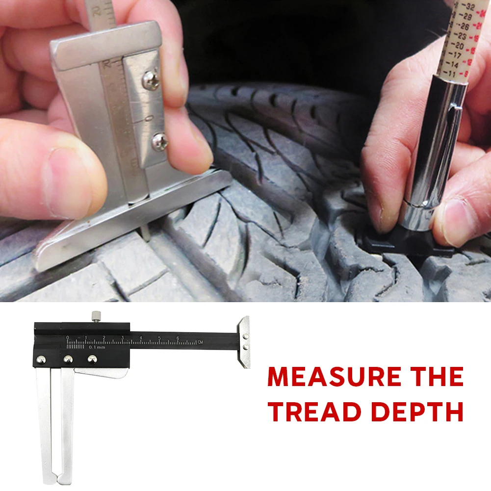 

New Hot Caliper Brake Disc Thickness Measuring Tool Tire Tread Depth Gauge Brake Disc Brake Pad Wear Thickness test Tool