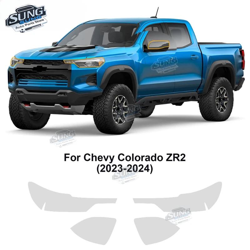 Для Chevrolet Colorado ZR2 2023 2024 предварительно вырезанная защитная пленка для фар заднего