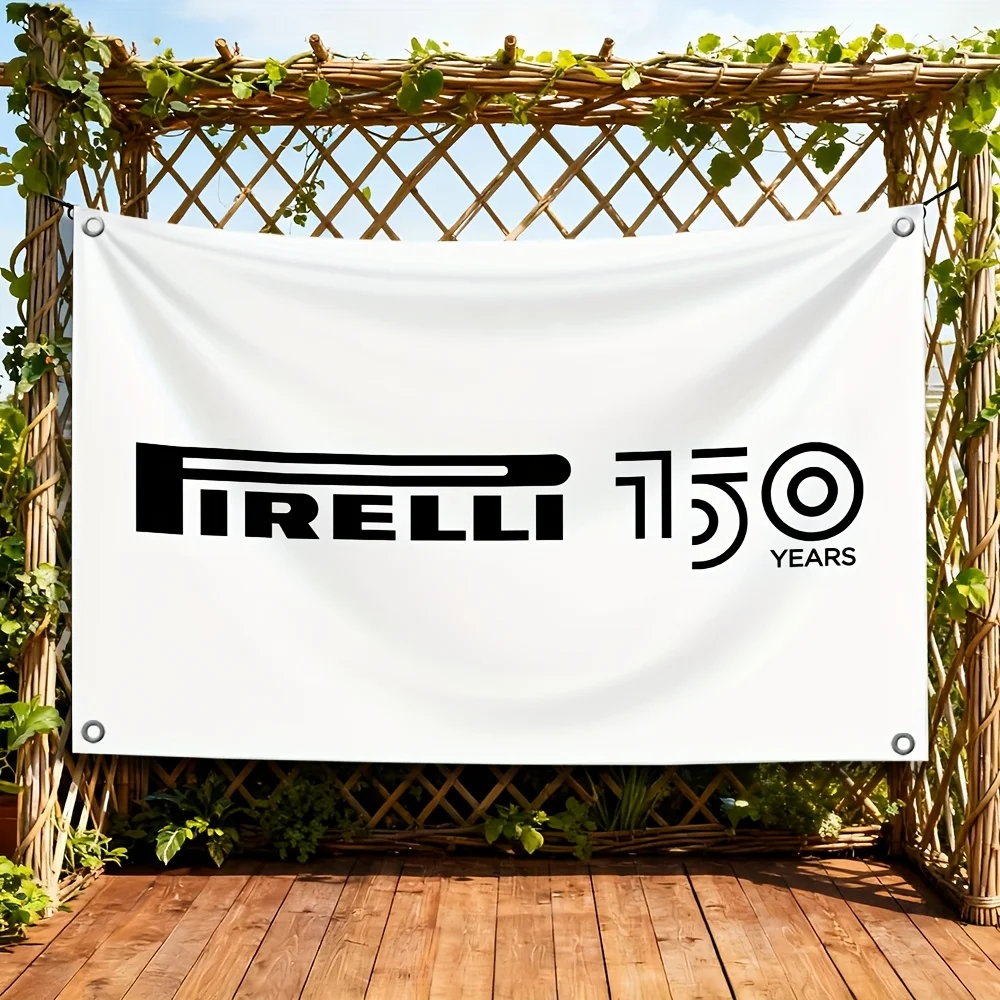 Фото Премиальный корпоративный баннер-флаг Pirelli к 150-летию, 60x90 см (24x35 дюймов), для улицы и помещений, для декора вечеринок и мероприятий №1