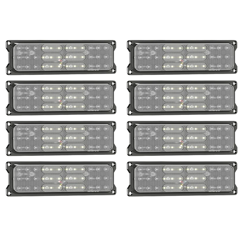 

8PCS Emergency Strobe Lights, 36 LED 3 Color Warning Lights Front Grill Light Waterproof Flashing Light for Car Truck