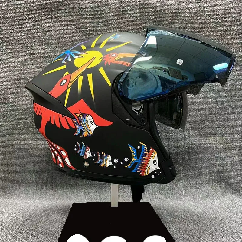 Полуоткрытое лицо шлем для мотоцикла скутера электрические защитные