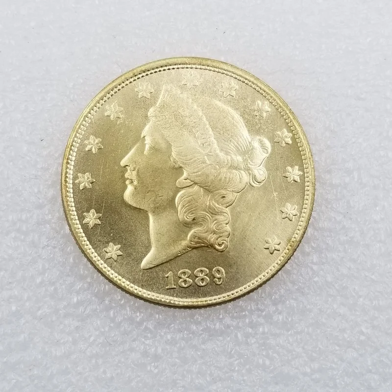 

American 1889 CC Version 20 Dollars Brass Gold-plated Commemorative Collectible Coin Gift Lucky Challenge Coin