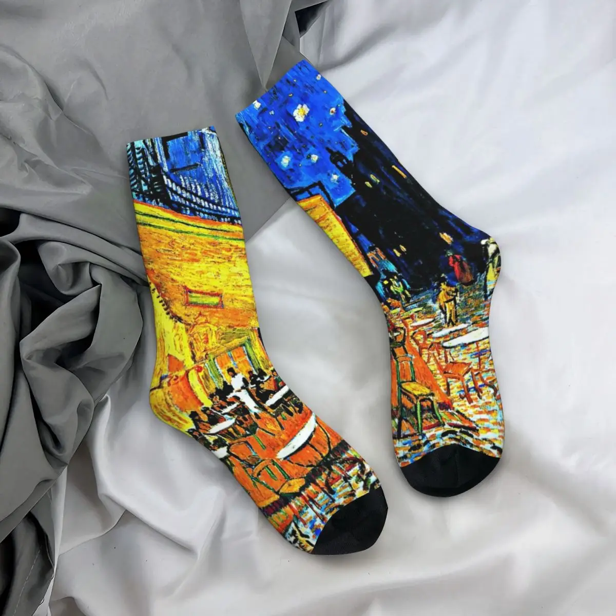 

Van Gogh Classic Socks Cafe Terrace Place du Forum Street Quality Mid Stockings Large Chemical Fiber Casual Youth Socks