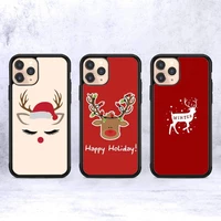 christmas deer phone case silicone pctpu case for iphone 11 12 13 pro max 8 7 6 plus x se xr hard fundas