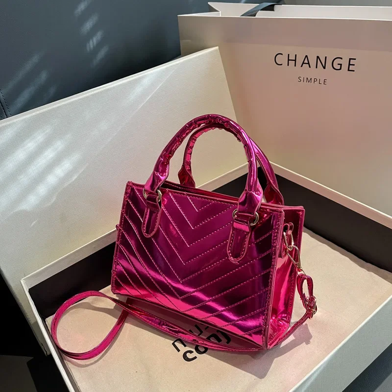 Роскошные дамские сумочки дизайнерские блестящие мотоциклетные сумки через