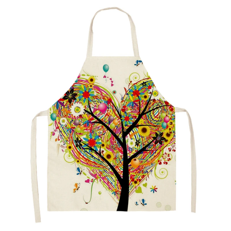 

Красочные нагрудники из хлопка и льна с принтом дерева