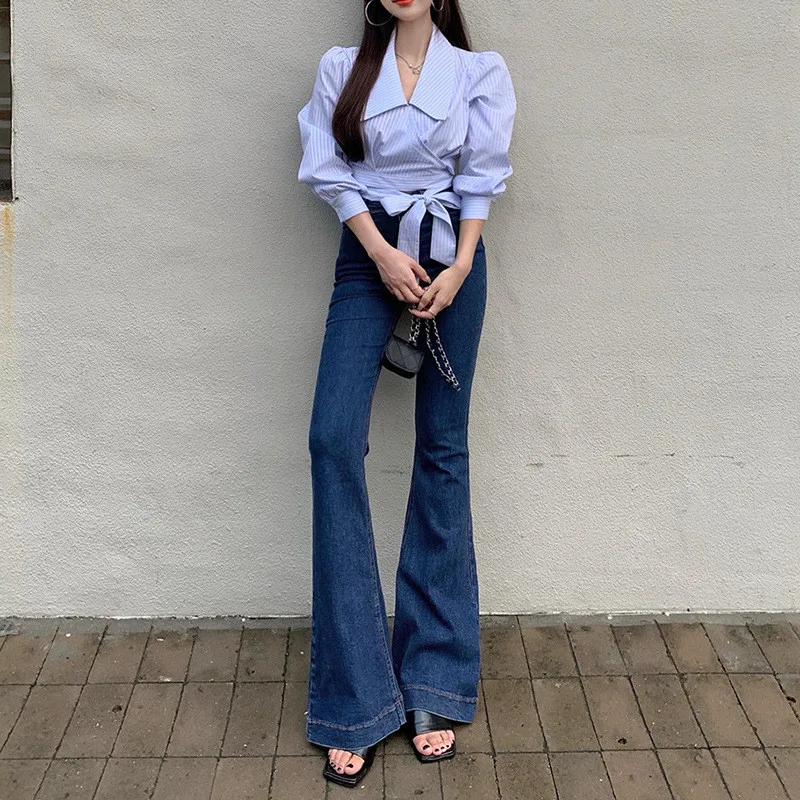 UHYTGF Spring Autumn Jeans Female Korean Version Of Bell Pants Versatile Tight Buttock Lifting Long Trousers New Ladies Jeans07