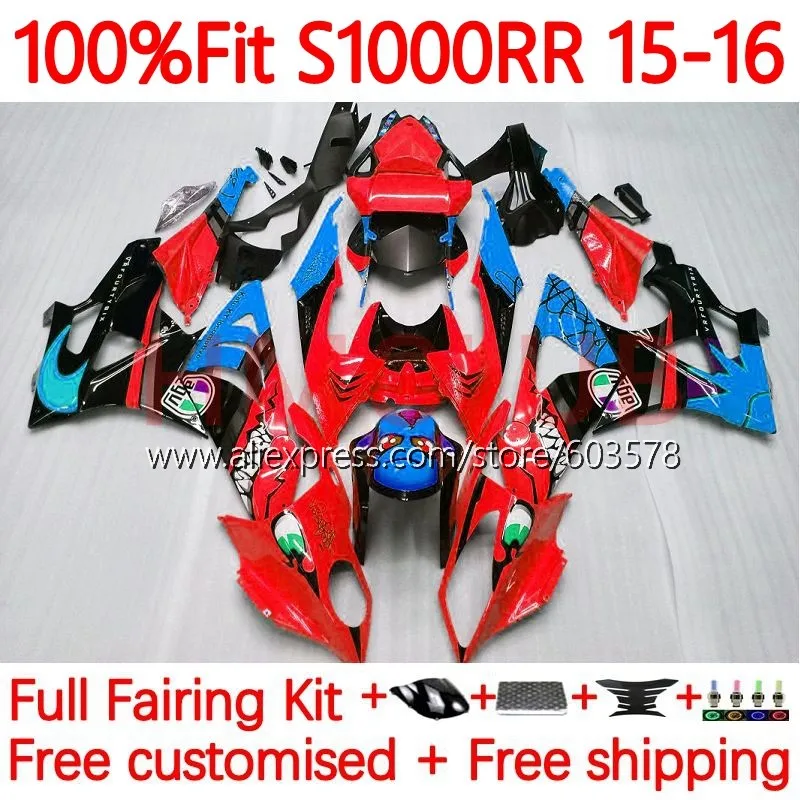 

OEM Корпус для BMW S1000-RR S1000 RR S 1000 RR 1000RR S1000RR 2015 2016 S-1000RR 15 16 граффити красный Инжекционный обтекатель 150No.52