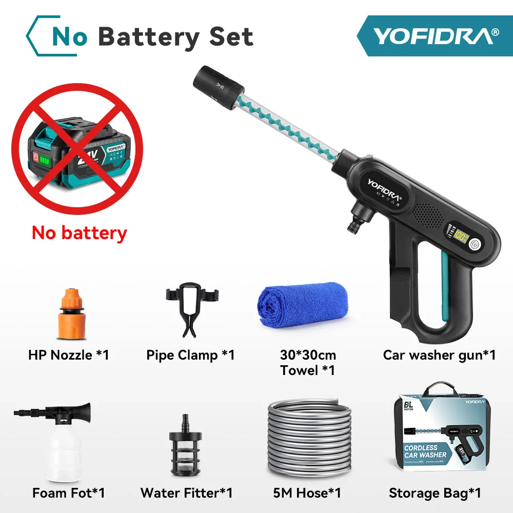 

YOFIDRA 220 бар бесщеточная автомойка 3 передачи беспроводная очистка сада ирригационные электроинструменты для Makita 18-21 В аккумуляторный штифт