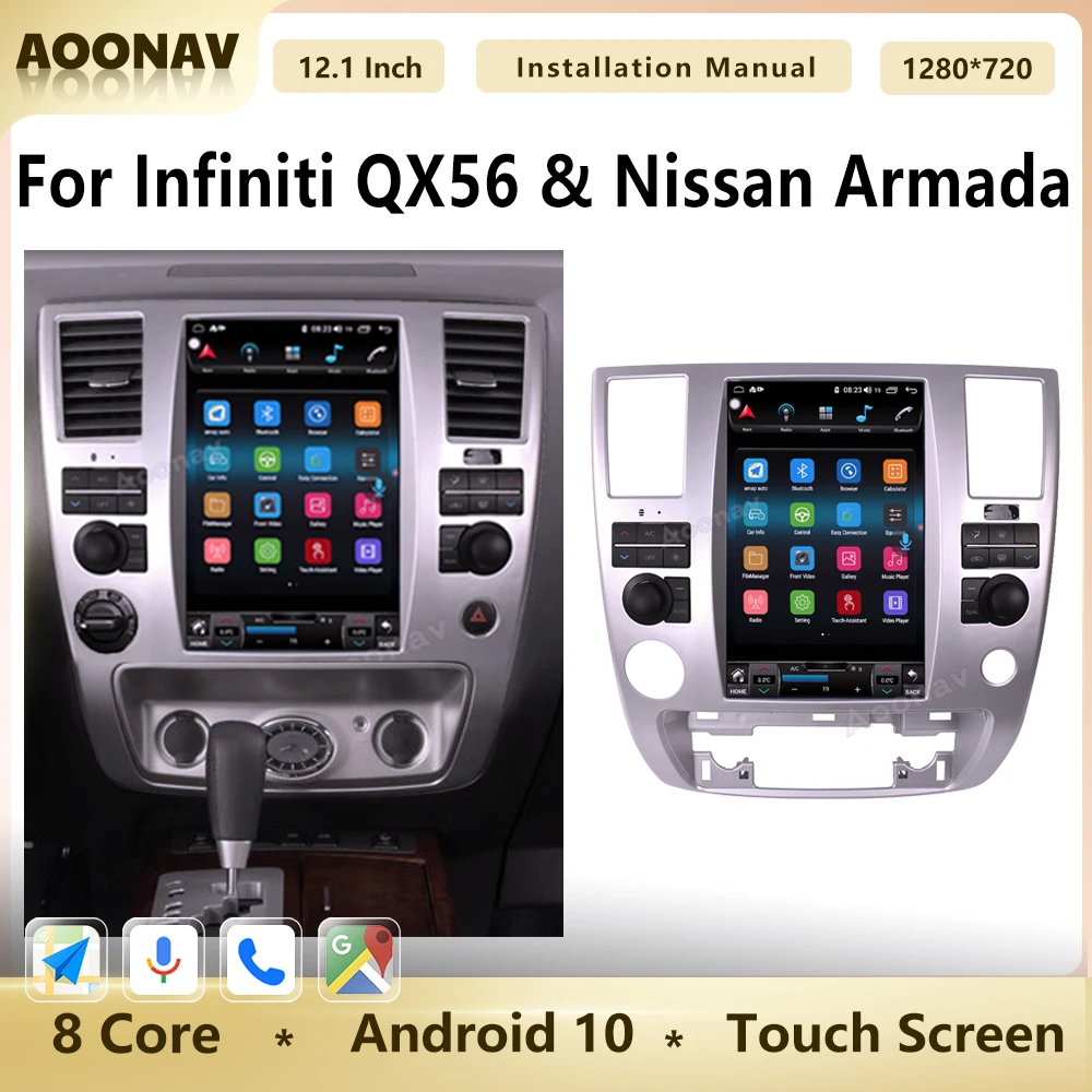 

Автомобильный радиоприемник на Android для Infiniti QX56 2009-2010 для Nissan Armada, автомобильный GPS-навигатор, мультимедийный плеер, беспроводной Головной блок Carplay