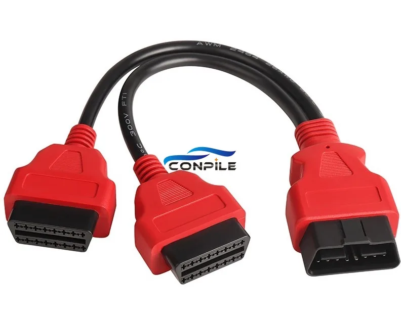 OBDII OBD 2 1 TO 2 Y Cable Female 16 Pin Splitter Extension Auto Car Connector Extension Cable Adapter