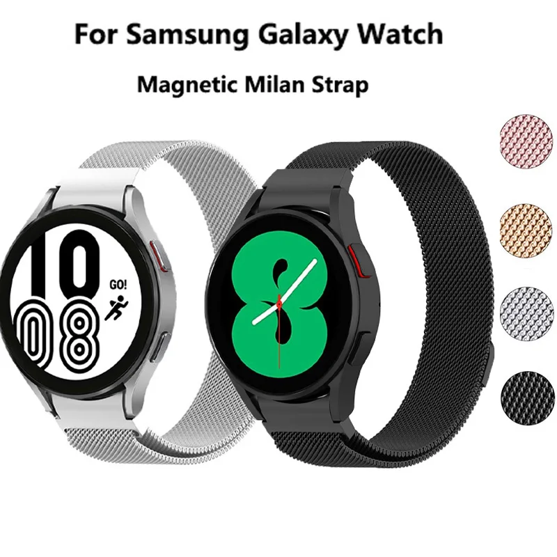 

Magnetic Strap For Samsung Galaxy Watch 4 44mm 40mm No Gaps Curved end Metal belt Bracelet Galaxy Watch 4 Classic 46mm 42mm Band