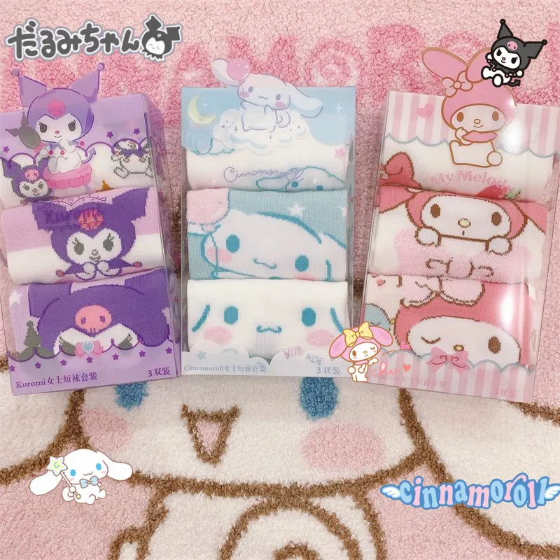 

Летние носки в стиле Cinnamoroll, мягкие Мультяшные ножные браслеты Kuromi Melody, милые детские аксессуары Jk, одежда для девочек, подарок на день рождения